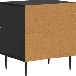 vidaXL Nachtkastje Zwart 43 x 34,5 x 47,5 cm Bewerkt hout