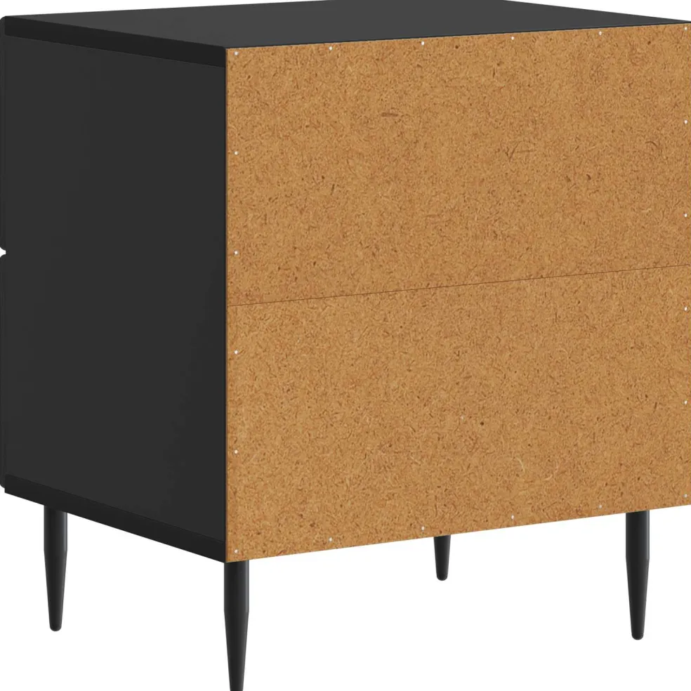 vidaXL Nachtkastje Zwart 43 x 34,5 x 47,5 cm Bewerkt hout