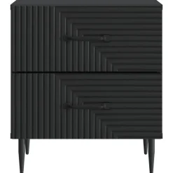 vidaXL Nachtkastje Zwart 43 x 34,5 x 47,5 cm Bewerkt hout
