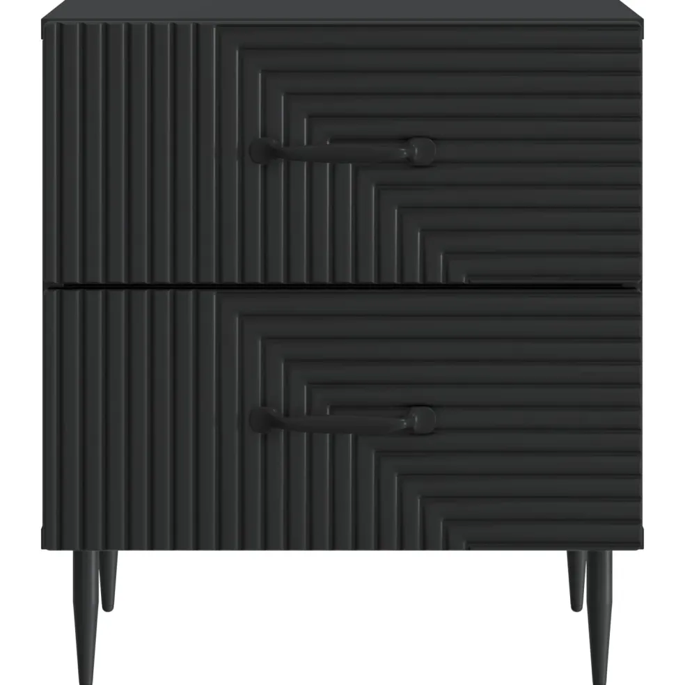 vidaXL Nachtkastje Zwart 43 x 34,5 x 47,5 cm Bewerkt hout