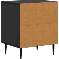 vidaXL Nachtkastje Zwart 43 x 34,5 x 50 cm Bewerkt hout