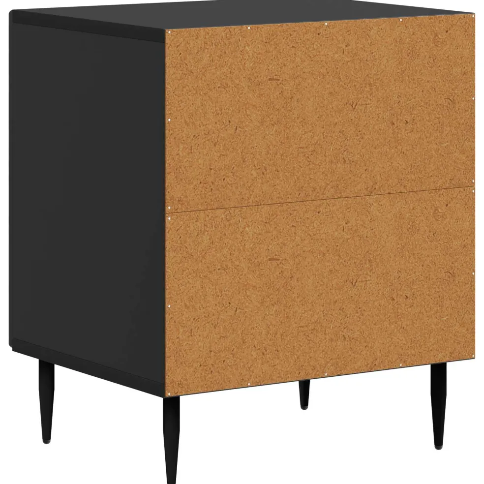 vidaXL Nachtkastje Zwart 43 x 34,5 x 50 cm Bewerkt hout