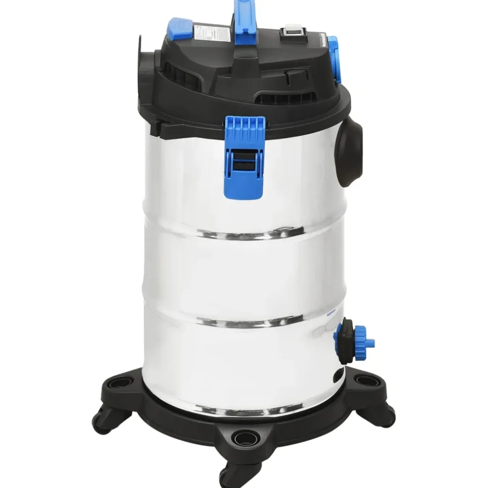 vidaXL Nat- en droogzuiger 1200 W 30 L zilverkleurig