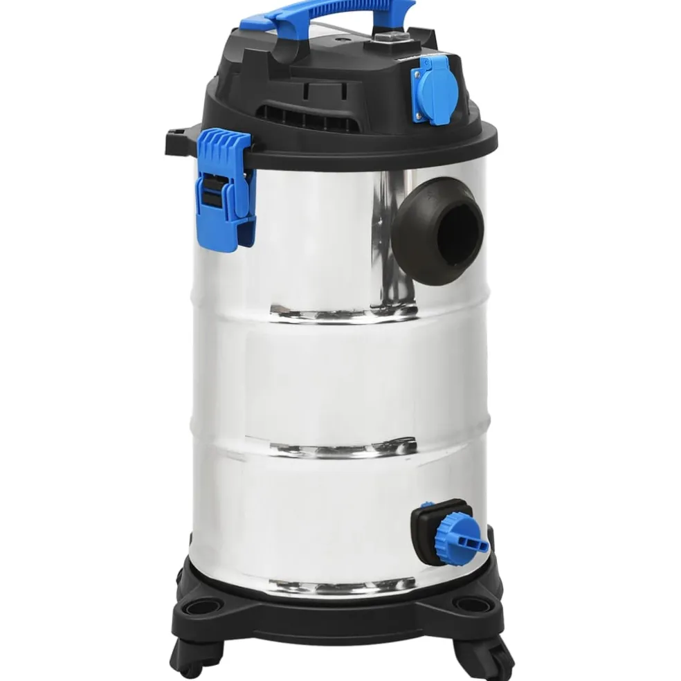 vidaXL Nat- en droogzuiger 1200 W 30 L zilverkleurig