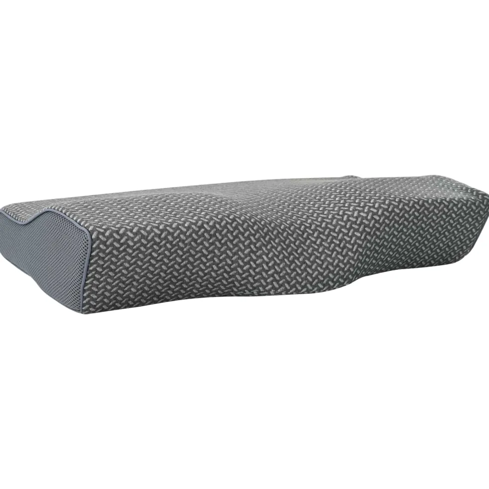 vidaXL Nek kussen Grijs Traagschuim 59 x 34 x 12 cm