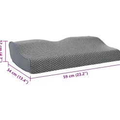 vidaXL Nek kussen Grijs Traagschuim 59 x 34 x 12 cm