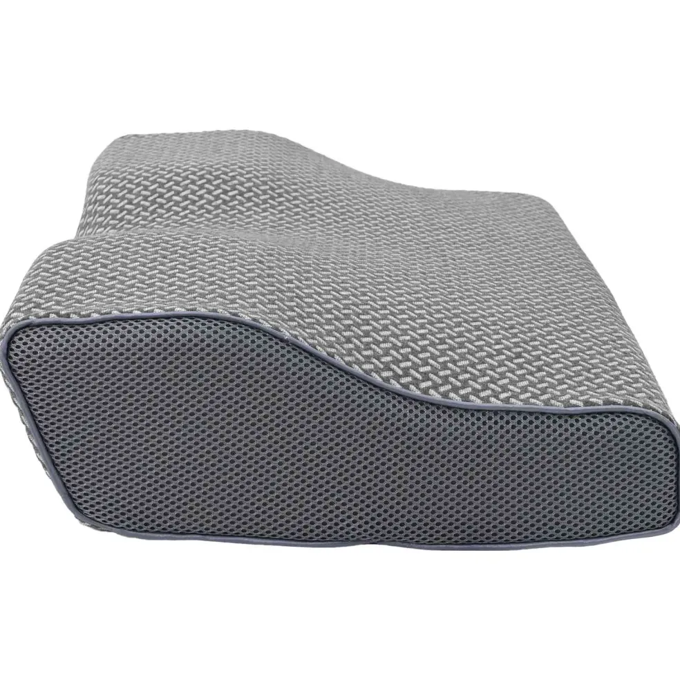 vidaXL Nek kussen Grijs Traagschuim 59 x 34 x 12 cm