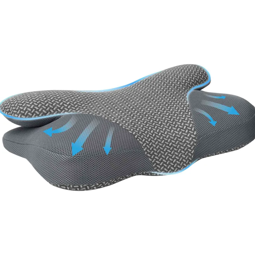 vidaXL Nek kussen Grijs Traagschuim 58 x 36 x 13 cm
