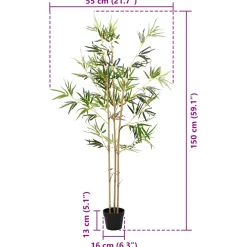 vidaXL Nepp Bambo Boom Groen 55 x 16 x 150 cm Stof en Bamboe