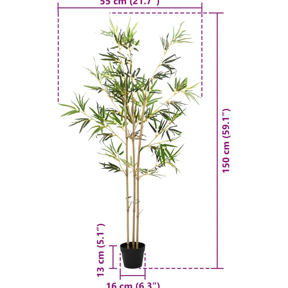 vidaXL Nepp Bambo Boom Groen 55 x 16 x 150 cm Stof en Bamboe