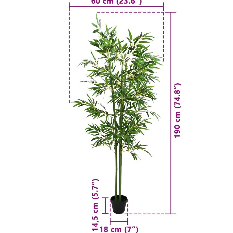 vidaXL Nepp Bambo Boom 2 st Groen 60 x 18 x 190 cm Stof en Bamboe