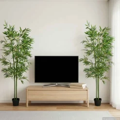 vidaXL Nepp Bambo Boom 4 st Groen 60 x 18 x 190 cm Stof en Bamboe