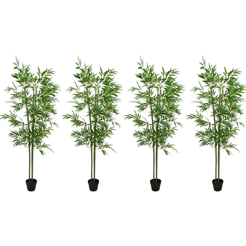 vidaXL Nepp Bambo Boom 4 st Groen 60 x 18 x 190 cm Stof en Bamboe
