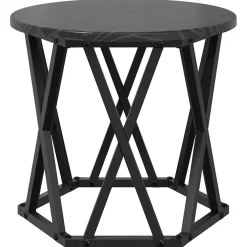 vidaXL Nestbare Bijzettafel 3 st Zwart Eiken 53 x 53 x 40 cm