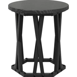 vidaXL Nestbare Bijzettafel 3 st Zwart Eiken 53 x 53 x 40 cm