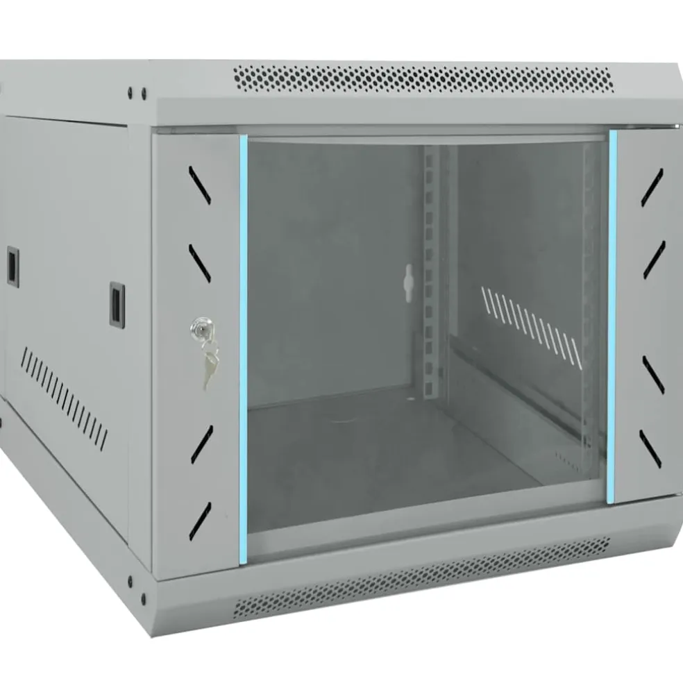 vidaXL Netwerk kabinet met opslag Grijs 53 x 60 x 45 cm Staal