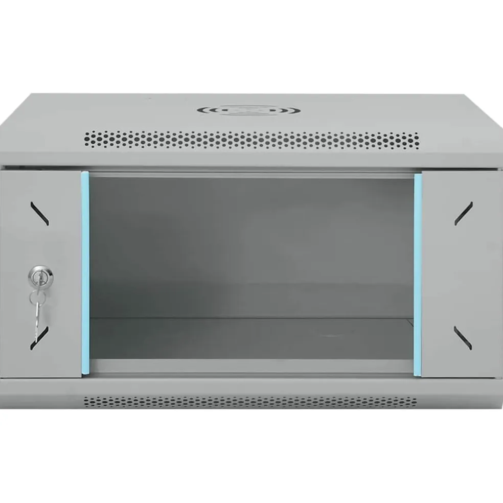 vidaXL Netwerk kabinet met opslag Grijs 53 x 45 x 30 cm Staal