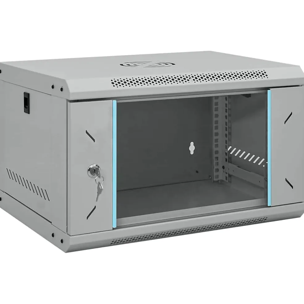 vidaXL Netwerk kabinet met opslag Grijs 53 x 45 x 30 cm Staal