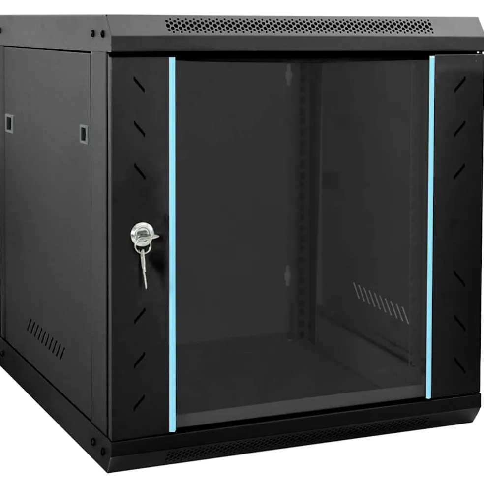 vidaXL Netwerk kabinet met opslag Zwart 53 x 60 x 60 cm Staal