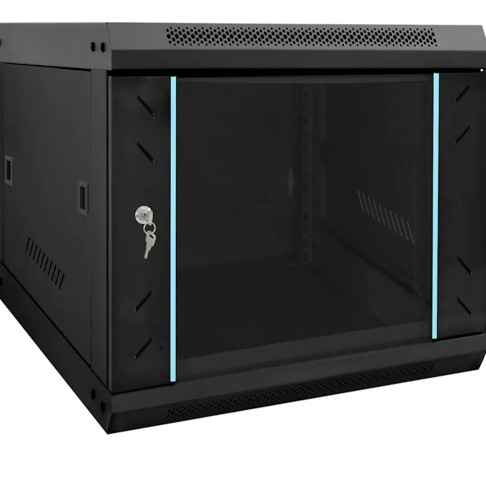 vidaXL Netwerk kabinet met opslag Zwart 53 x 60 x 45 cm Staal