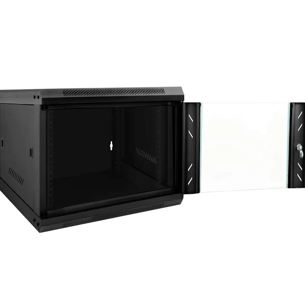 vidaXL Netwerk kabinet met opslag Zwart 53 x 60 x 45 cm Staal