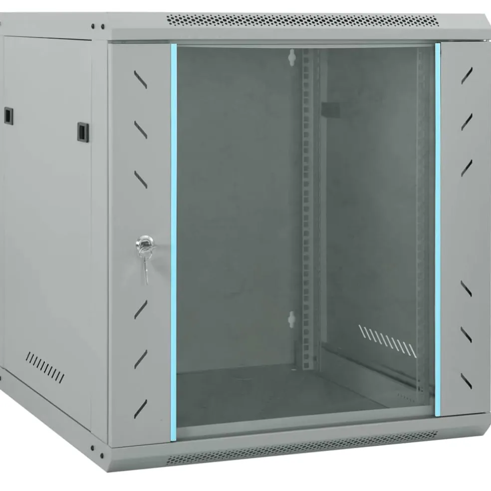 vidaXL Netwerk kabinet met opslag Grijs 60 x 60 x 65 cm Staal