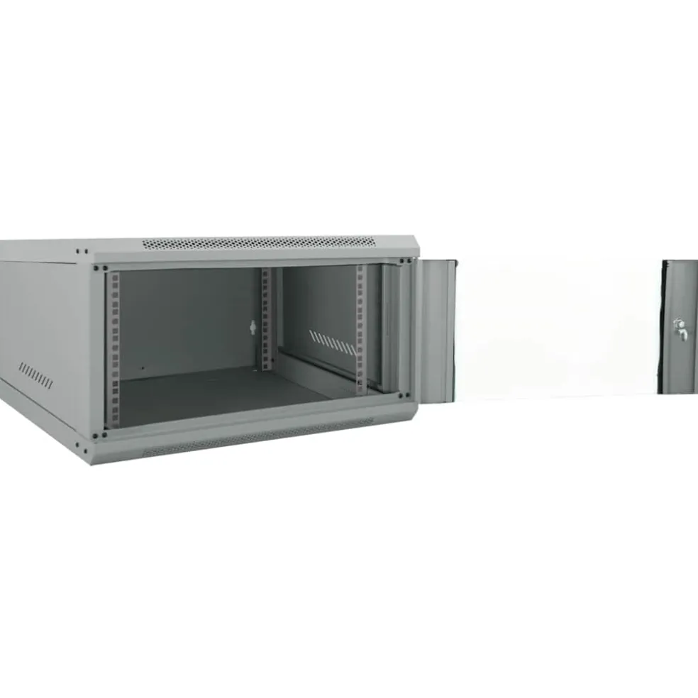vidaXL Netwerk kabinet met opslag Grijs 60 x 60 x 35 cm Staal
