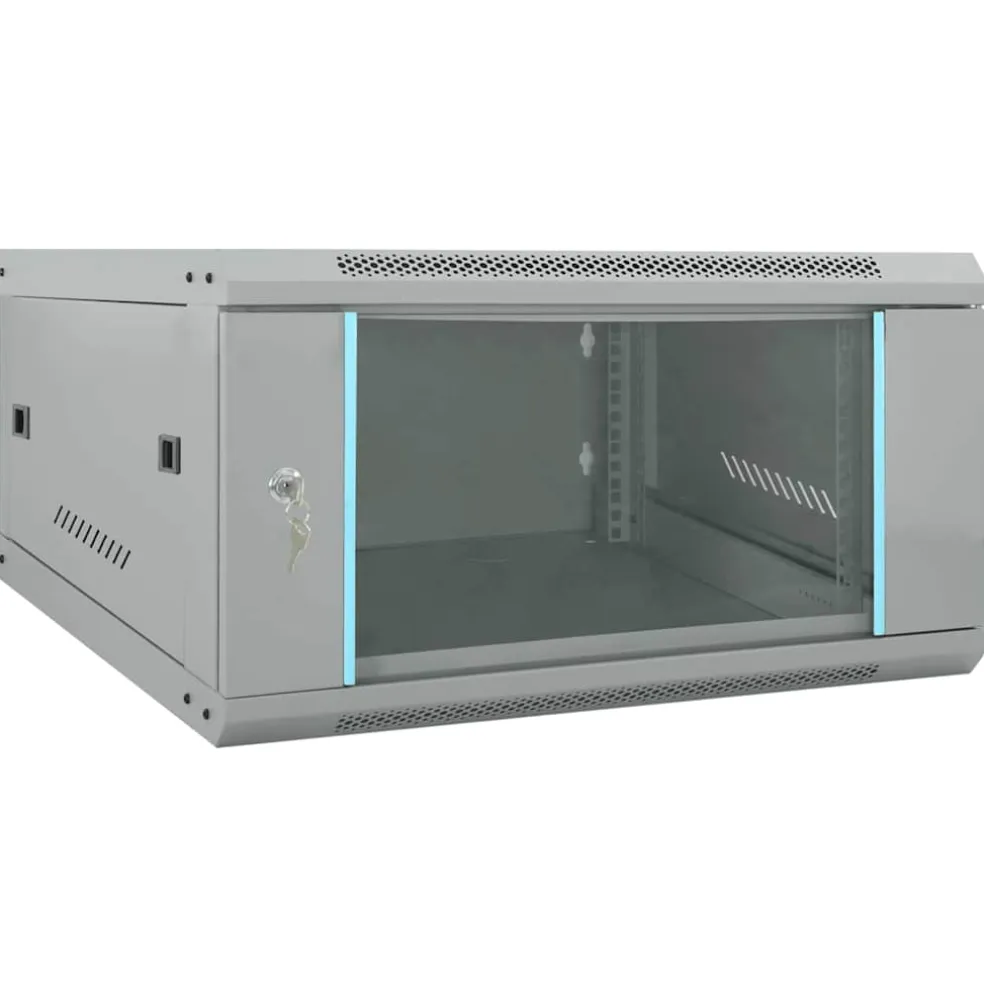 vidaXL Netwerk kabinet met opslag Grijs 60 x 60 x 35 cm Staal