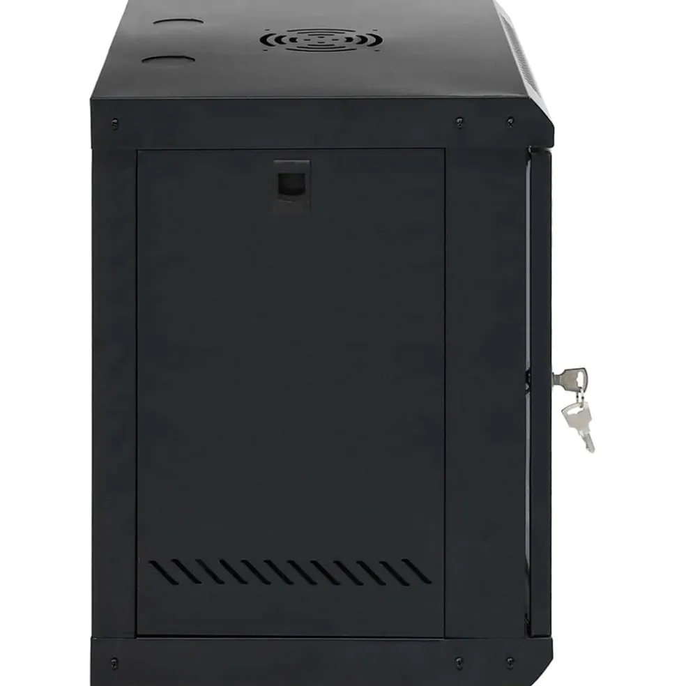 vidaXL Netwerk kabinet met opslag Zwart 53 x 45 x 60 cm Staal