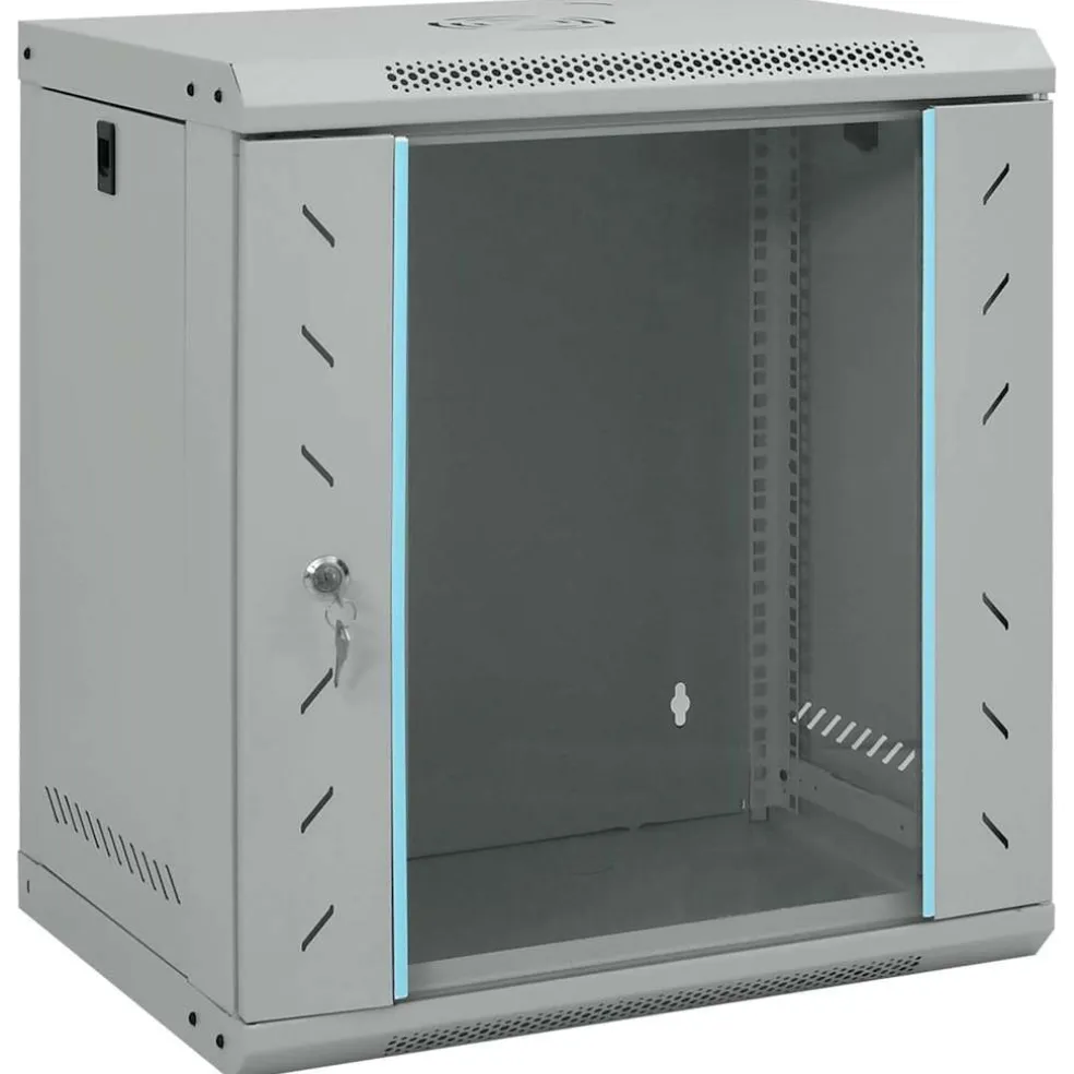 vidaXL Netwerk kabinet met opslag Grijs 53 x 45 x 60 cm Staal