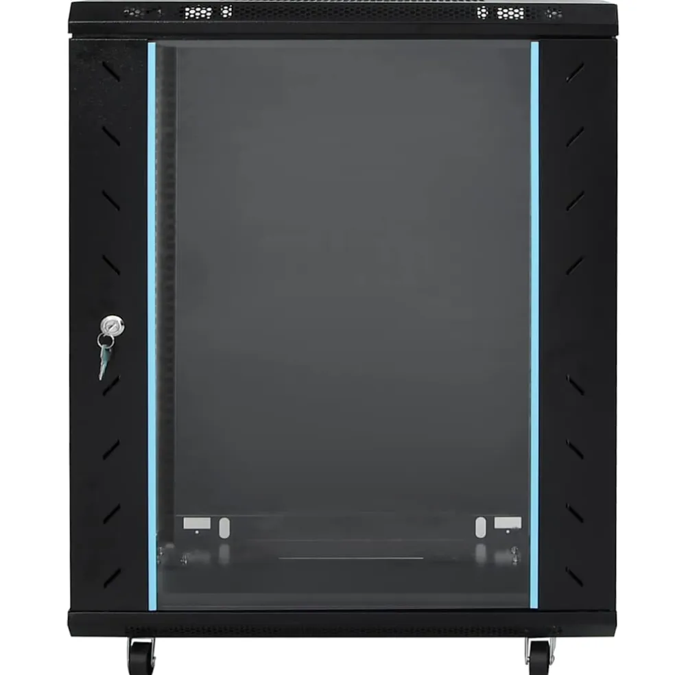 vidaXL Netwerk kabinet met opslag Zwart 60 x 60 x 80 cm Staal