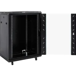 vidaXL Netwerk kabinet met opslag Zwart 60 x 60 x 80 cm Staal