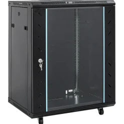 vidaXL Netwerk kabinet met opslag Zwart 60 x 60 x 80 cm Staal
