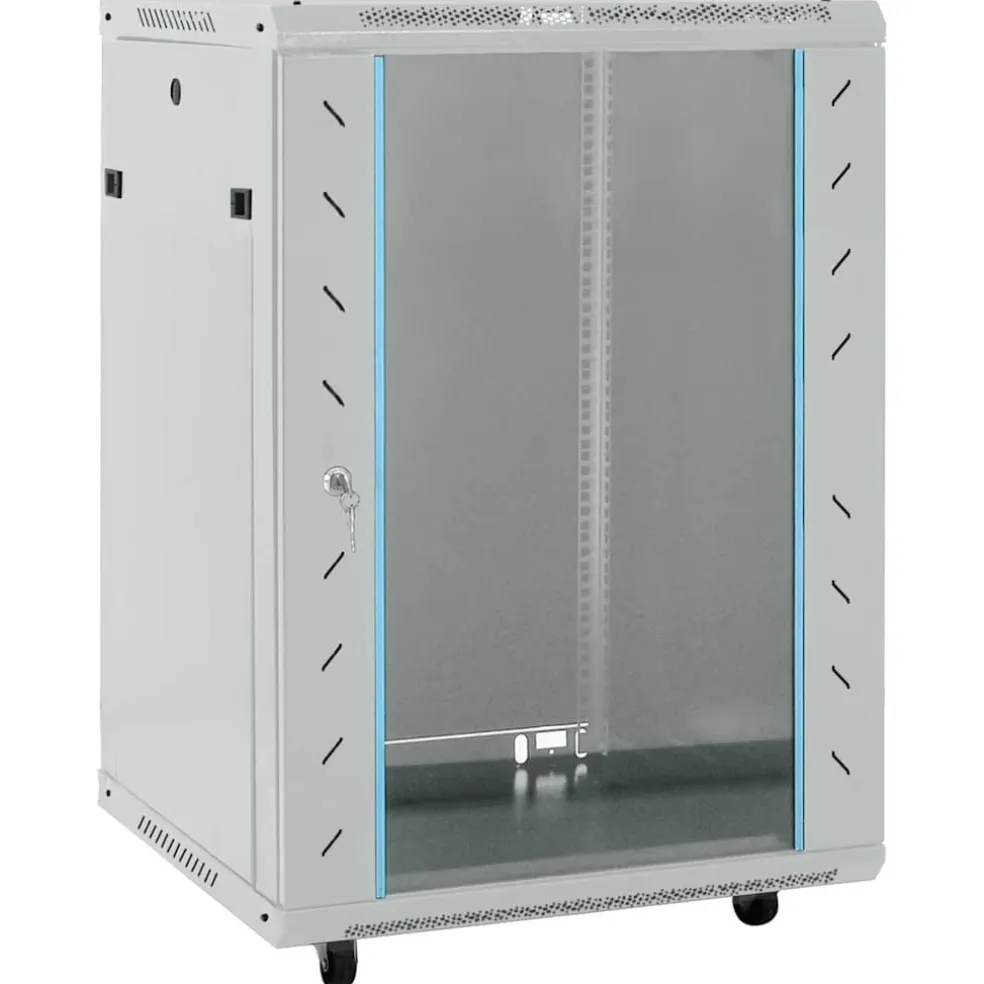 vidaXL Netwerk kabinet met opslag Grijs 60 x 60 x 80 cm Staal