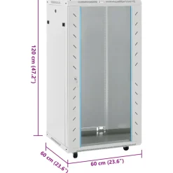 vidaXL Netwerk kabinet met opslag Zwart 600 x 600 x 1000 mm Staal