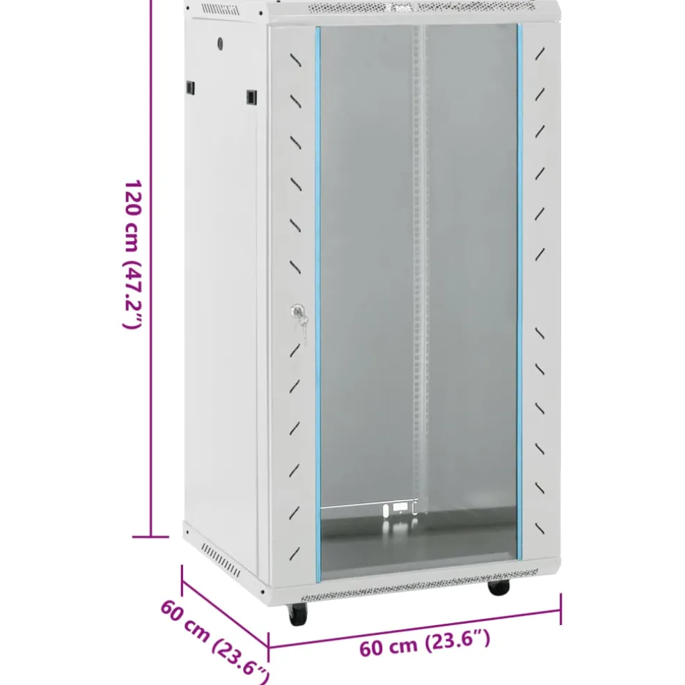 vidaXL Netwerk kabinet met opslag Zwart 600 x 600 x 1000 mm Staal