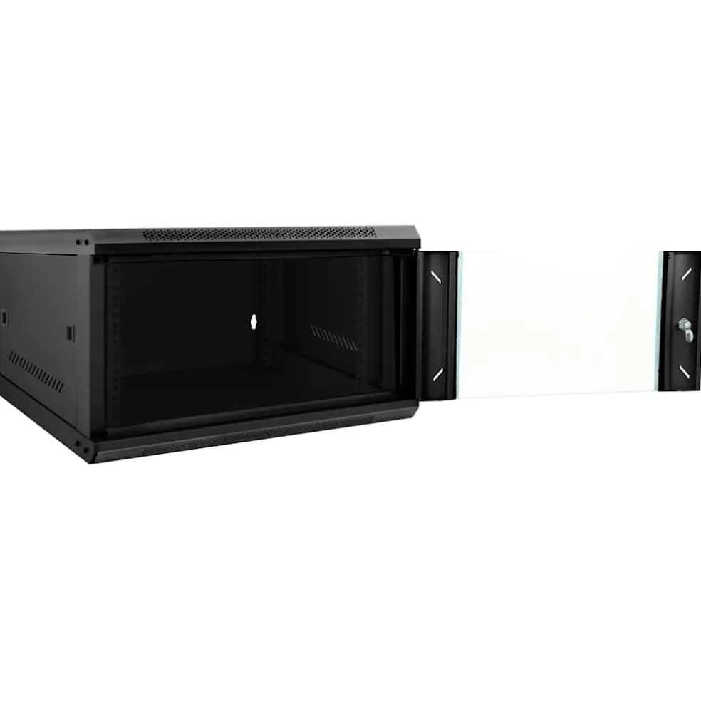 vidaXL Netwerk kabinet met opslag Zwart 60 x 60 x 50 cm Staal
