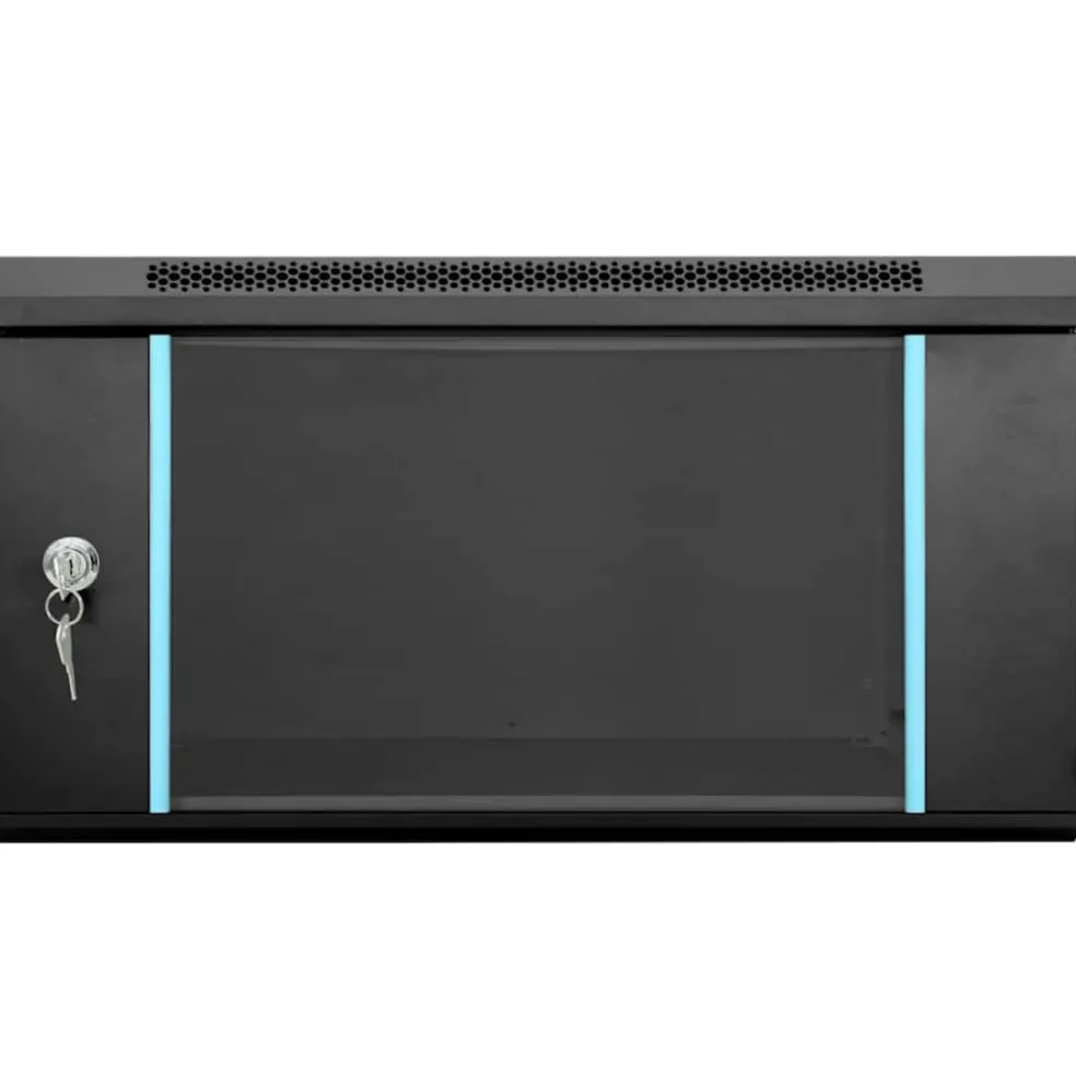 vidaXL Netwerk kabinet met opslag Zwart 60 x 60 x 50 cm Staal