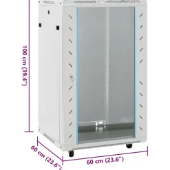 vidaXL Netwerkkast 18U 19" IP20 60x60x100 cm grijs