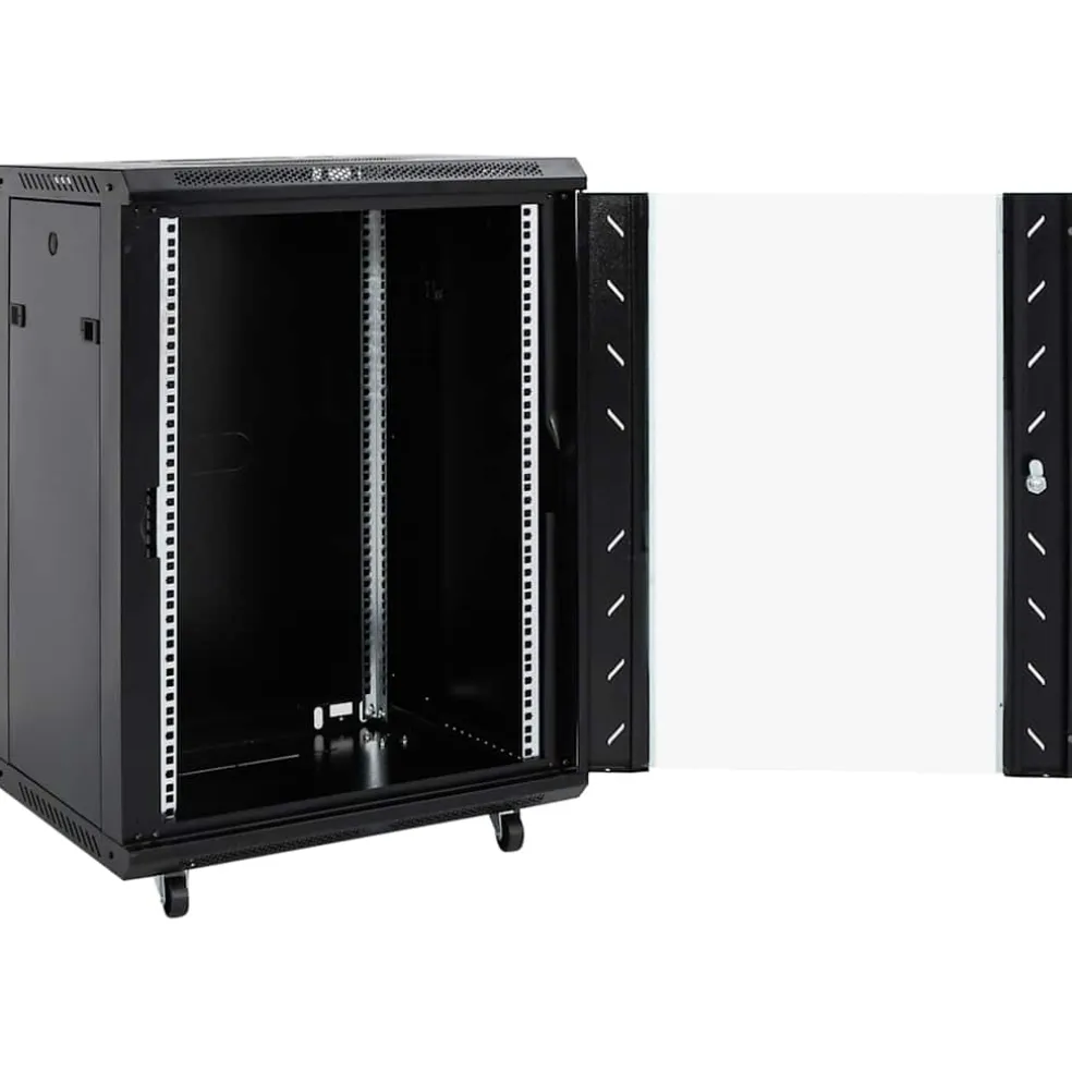 vidaXL Netwerkkast 15U 19" IP20 60x45x86 cm zwart