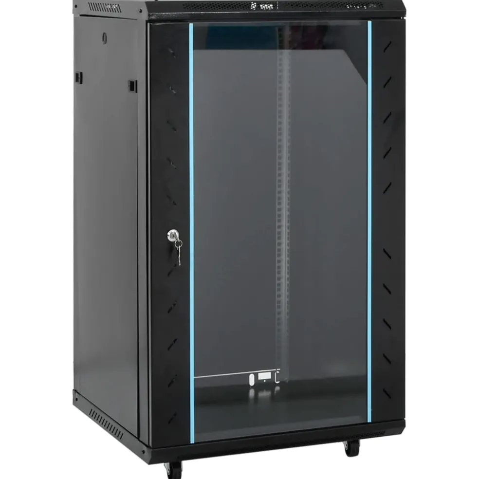 vidaXL Netwerkkast 18U 19" IP20 60x60x100 cm zwart