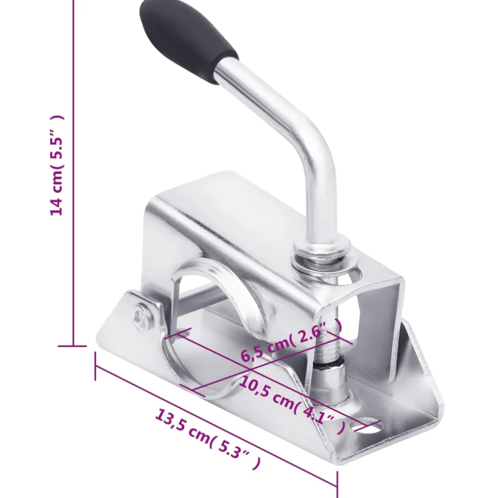 vidaXL Neuswiel met 2 staanders en 2 spanklemmen 60 mm