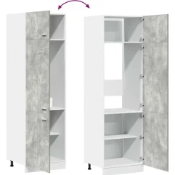 vidaXL Ombouwkast voor koelkast Lyon 60x57x207 cm bewerkt hout betongrijs