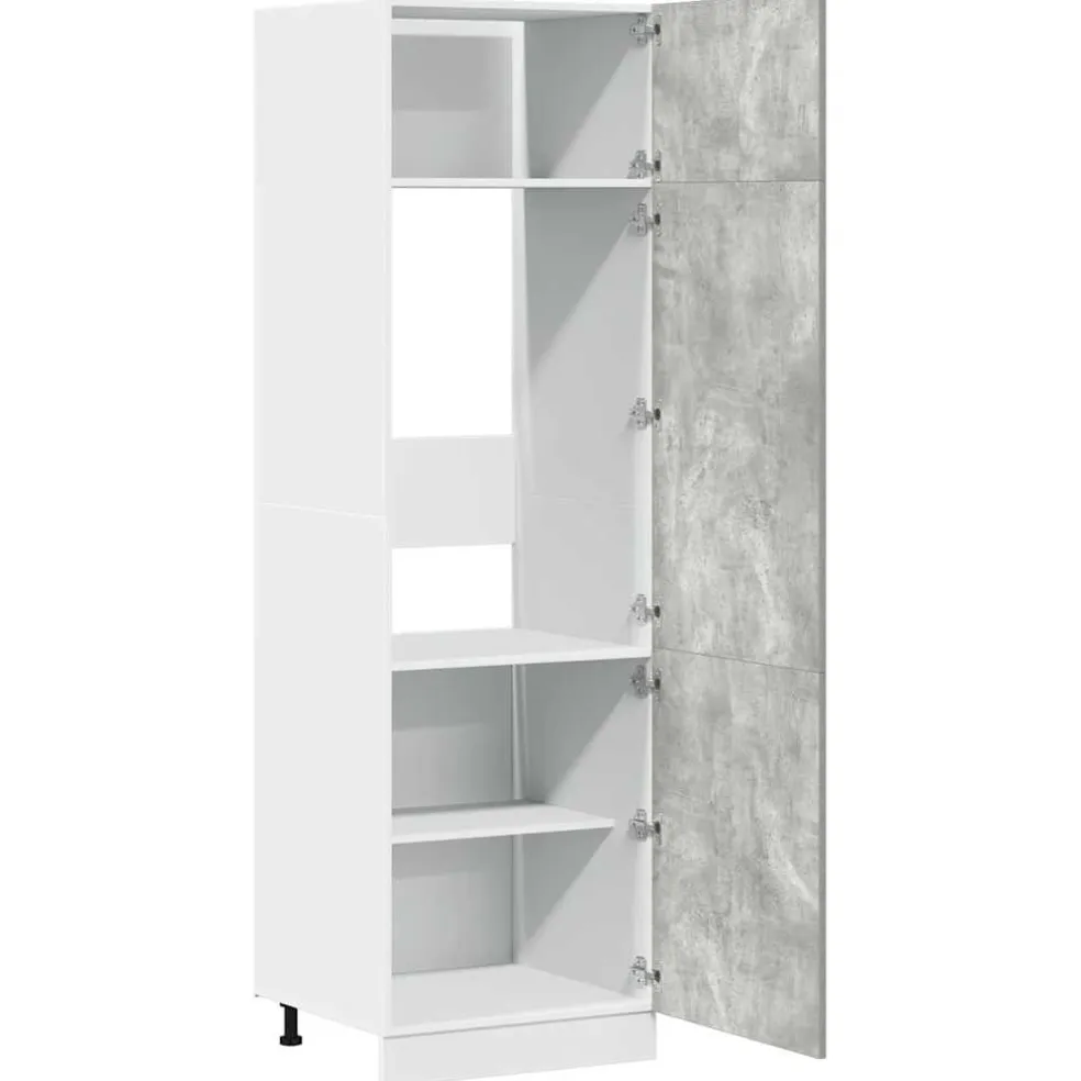vidaXL Ombouwkast voor koelkast Lyon 60x57x207 cm bewerkt hout betongrijs