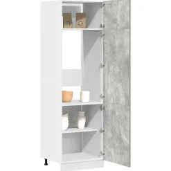 vidaXL Ombouwkast voor koelkast Lyon 60x57x207 cm bewerkt hout betongrijs
