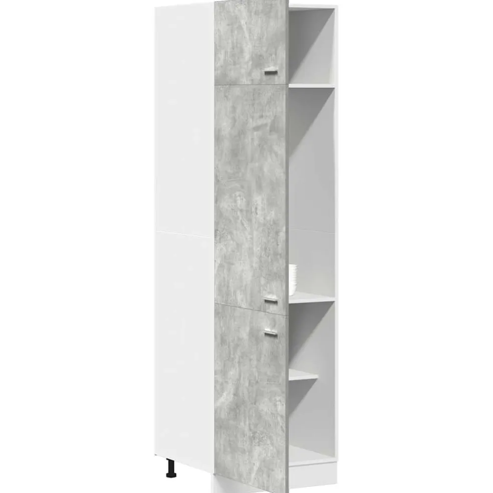 vidaXL Ombouwkast voor koelkast Lyon 60x57x207 cm bewerkt hout betongrijs