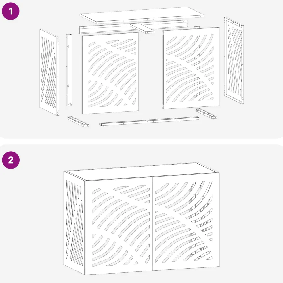 vidaXL Omkasting voor airconditioner Zwart 90 x 40 x 60 cm Staal