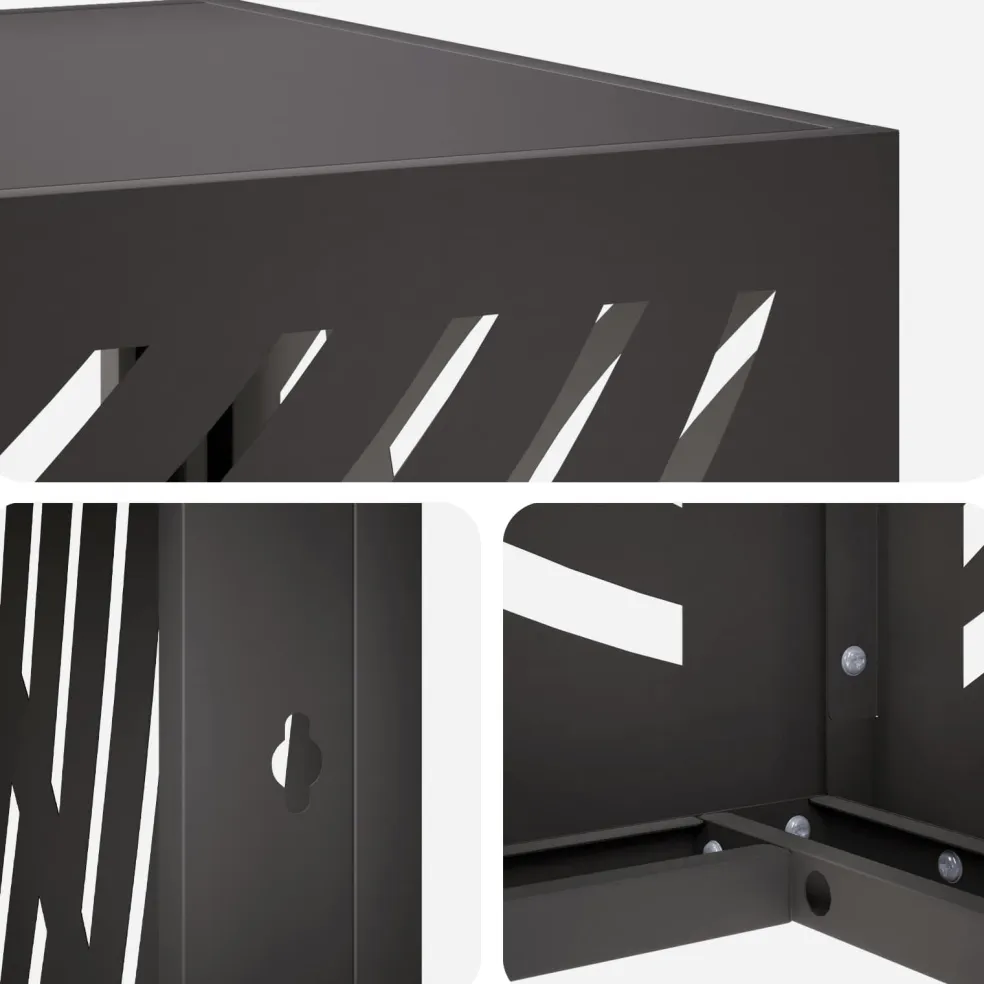 vidaXL Omkasting voor airconditioner Zwart 90 x 40 x 60 cm Staal