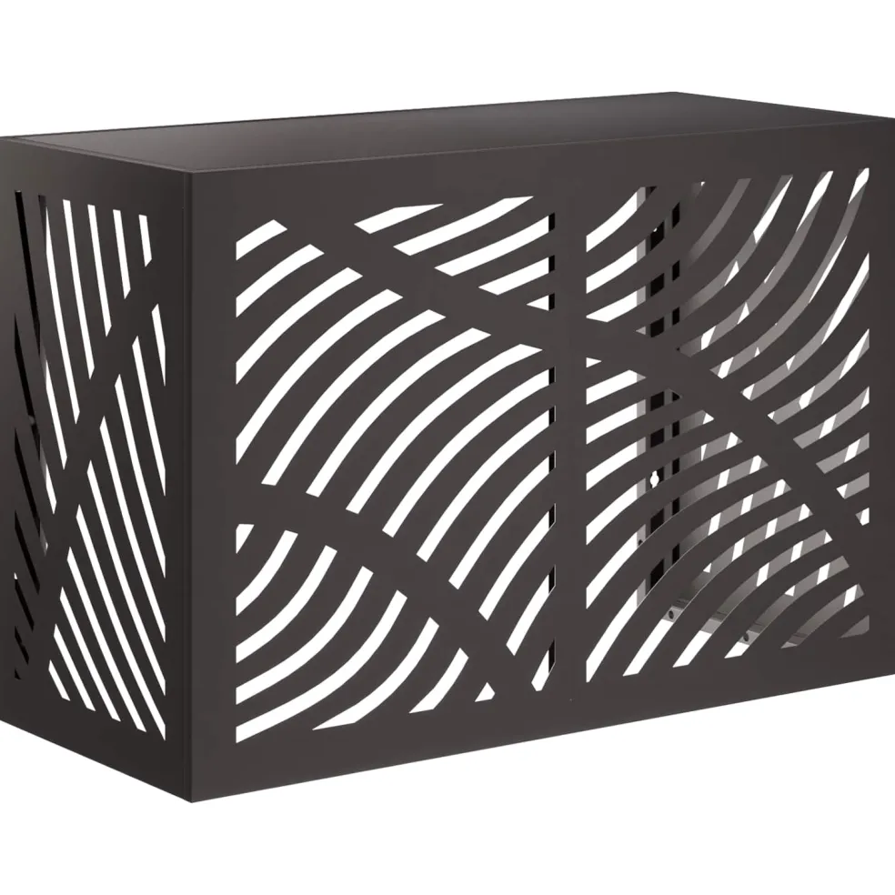 vidaXL Omkasting voor airconditioner Zwart 90 x 40 x 60 cm Staal