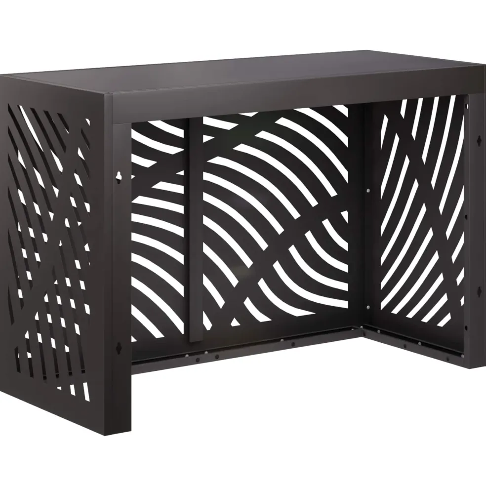 vidaXL Omkasting voor airconditioner Zwart 90 x 40 x 60 cm Staal